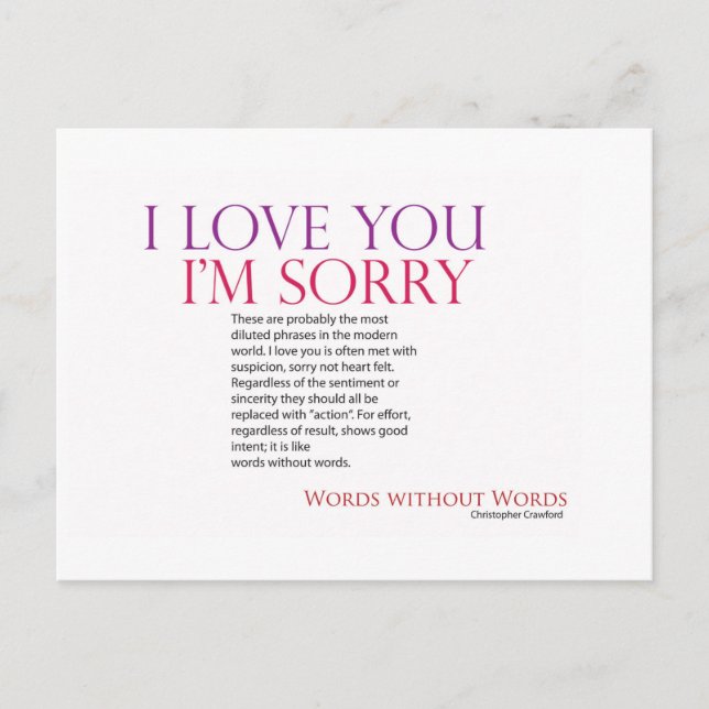 Carte Postale Mots sans (Devant)