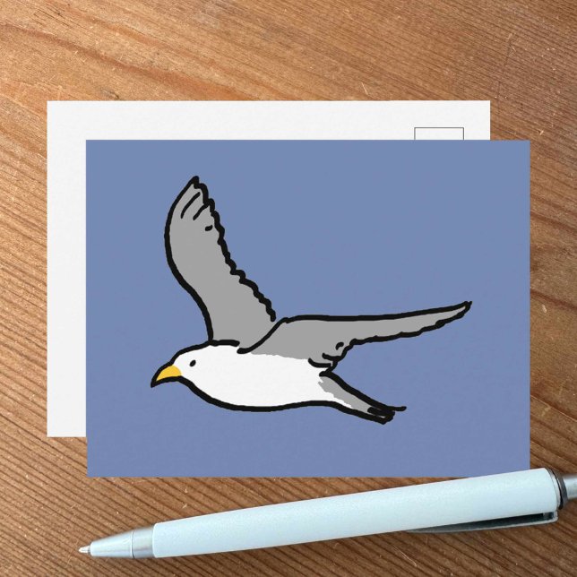 Carte Postale Mouette volante de style Pop-Art (Créateur téléchargé)