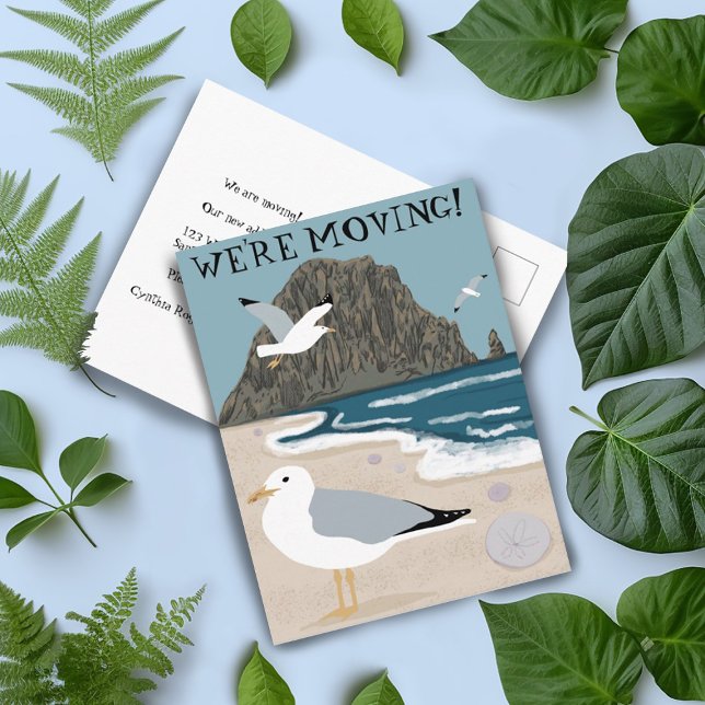 Carte Postale Mouettes de plage Déplacement Faire-part Changemen (Créateur téléchargé)