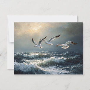 Carte Postale Mouettes Stormy Ocean Fine Art
