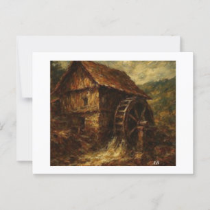 Carte Postale Moulin à eau près du ruisseau,