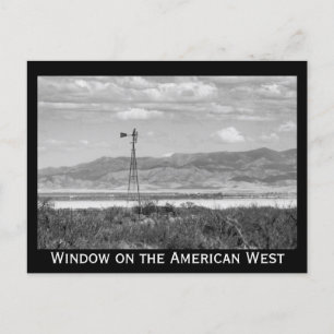 Carte Postale Moulin à vent basse désert noir et blanc