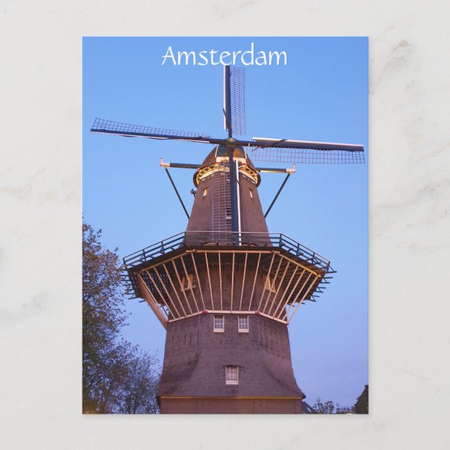 Carte Postale Moulin à vent d'Amsterdam (Devant)