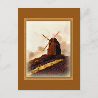 Carte Postale Moulin à vent européen Sepia