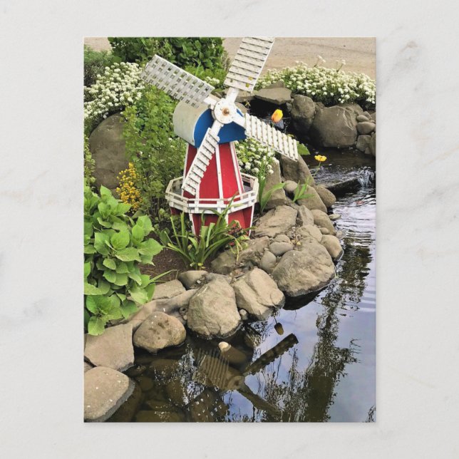 Carte Postale Moulin à vent Jardin Décor (Devant)