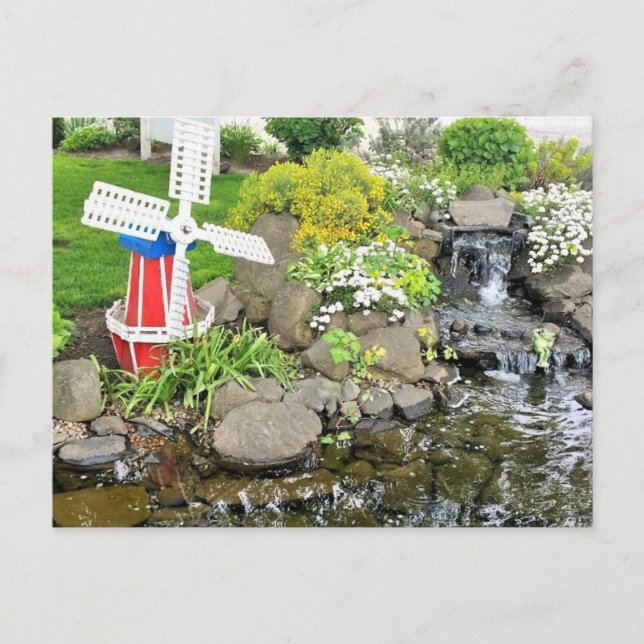 Carte Postale Moulin à vent Jardin Décor (Devant)