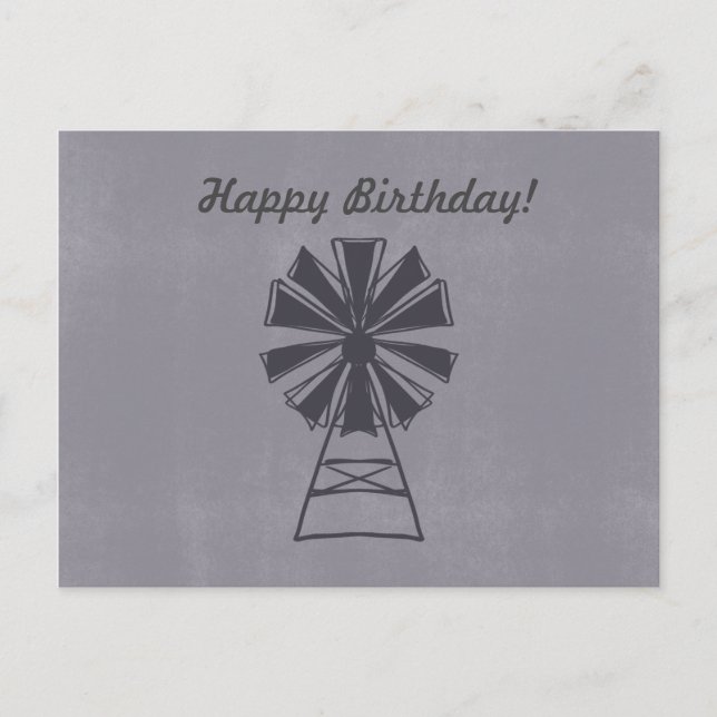 Carte Postale Moulin à vent Joyeux Anniversaire Toute Occasion (Devant)