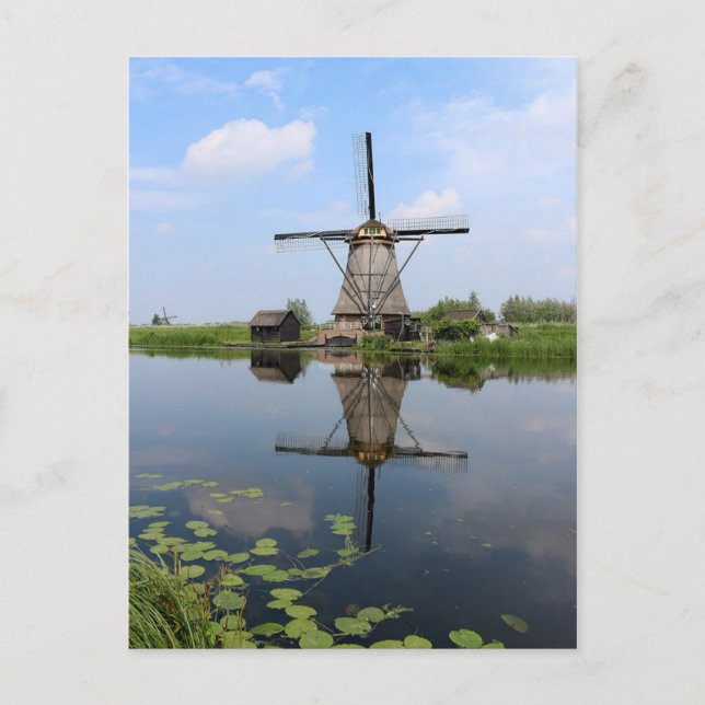 Carte Postale Moulin à vent Kinderdijk Molen Hollande Pays-Bas (Devant)