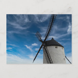 Carte Postale moulin à vent noir blanc