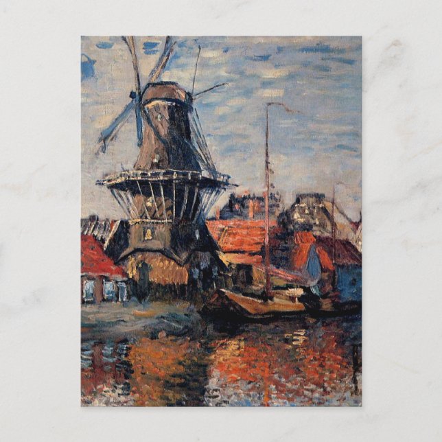 Carte Postale Moulin à vent sur le canal Onbekende-Amsterdam (Devant)