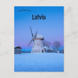 Carte Postale Moulin à vin en Lettonie