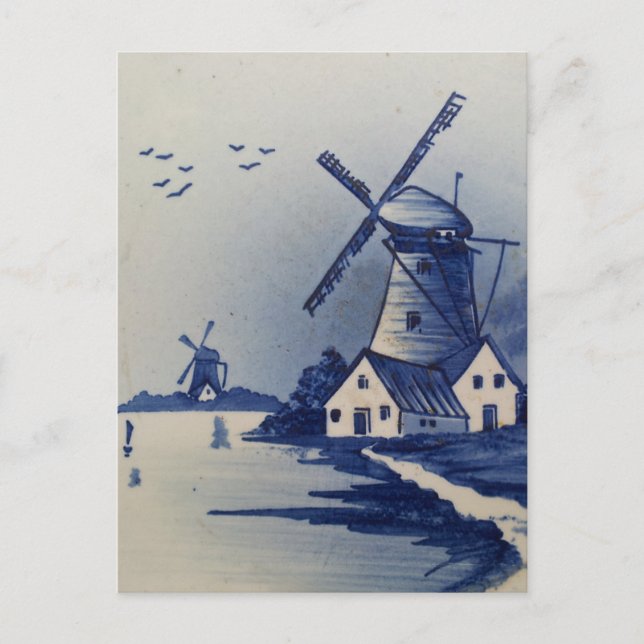 Carte Postale Moulin blanc blanc blanc vintage (Devant)