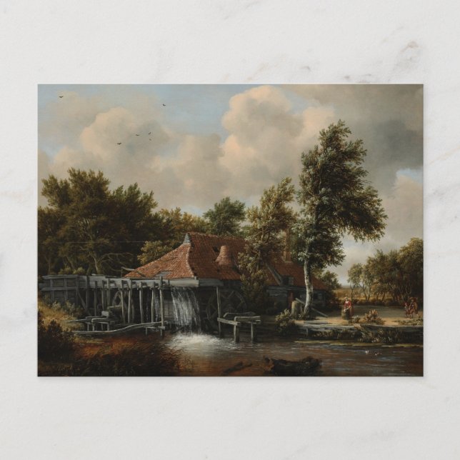 Carte Postale Moulin d'eau Holland Meindert Hobbema (Devant)