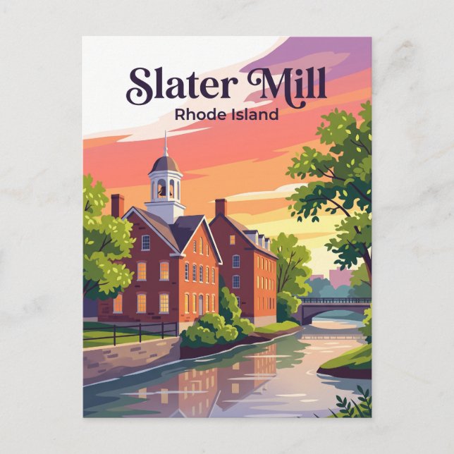 Carte Postale Moulin Slater Rhode Island (Devant)