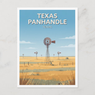 Carte Postale Moulins à vent de la Panhandle du Texas Souvenir d
