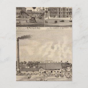 Carte Postale Moulins et chantier de construction en Minnesota