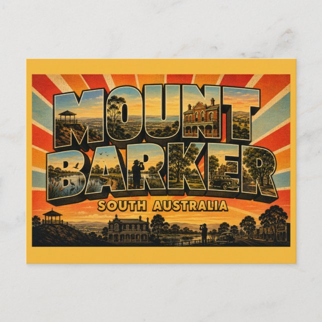 Carte Postale Mount Barker SA Adelaide Hills Vintage (Devant)