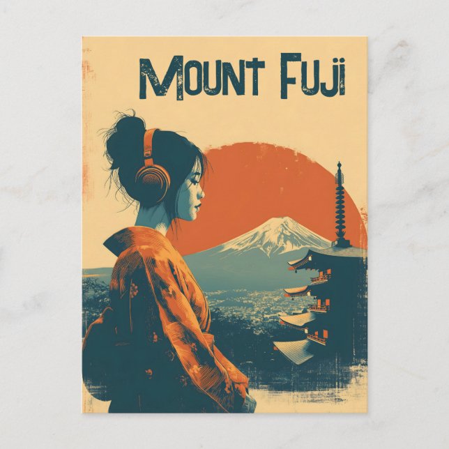 Carte Postale Mount Fuji vintage (Devant)
