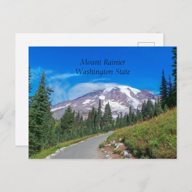 Carte Postale Mount Rainier, État de Washington (Devant / Derrière)