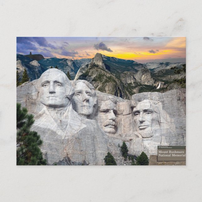 Carte Postale Mount Rushmore Présidents d'Amérique   (Devant)