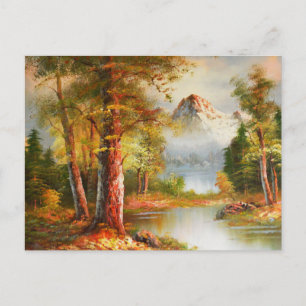 Carte Postale Mountain and river landscape art