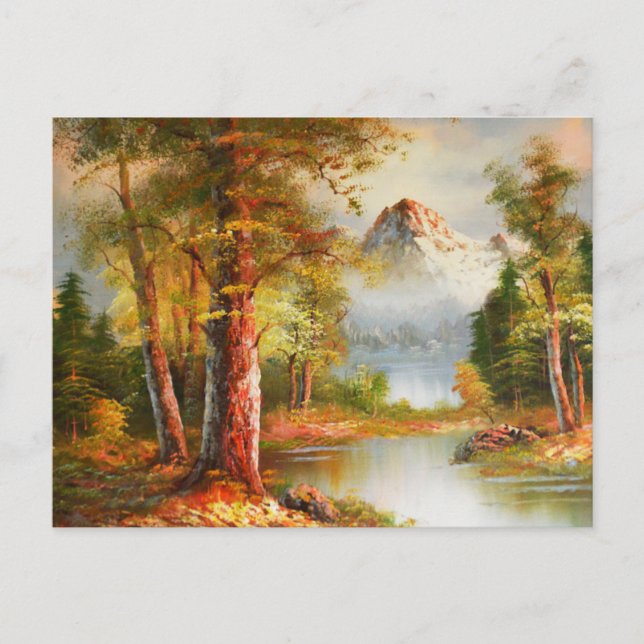 Carte Postale Mountain and river landscape art (Devant)