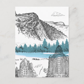 Carte Postale Mountain Lake Lodge Illustration Nature Scenery