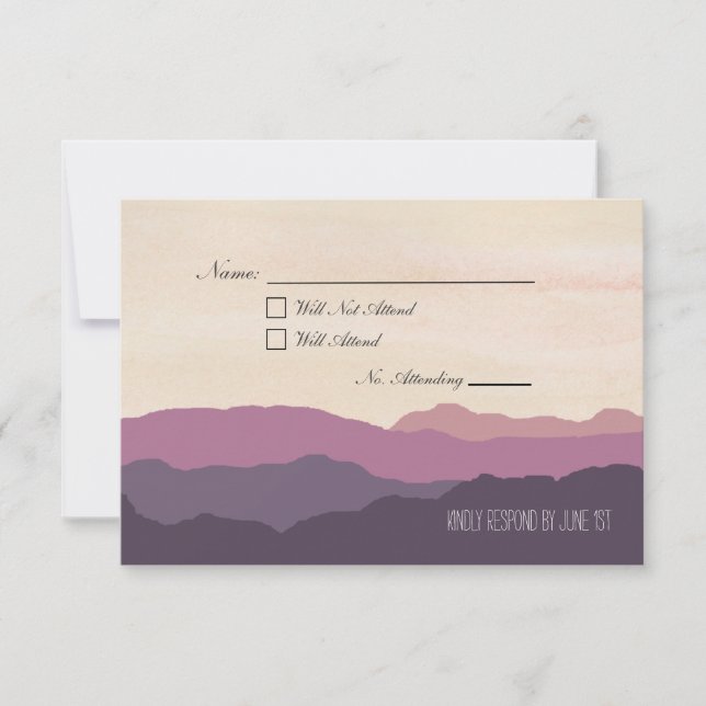 Carte postale "Mountain Range" de mariage RSVP 3.5 (Devant)