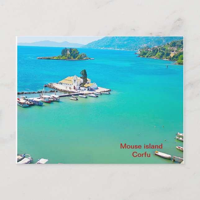 Carte Postale Mouse island on Corfu, Greece (Devant)
