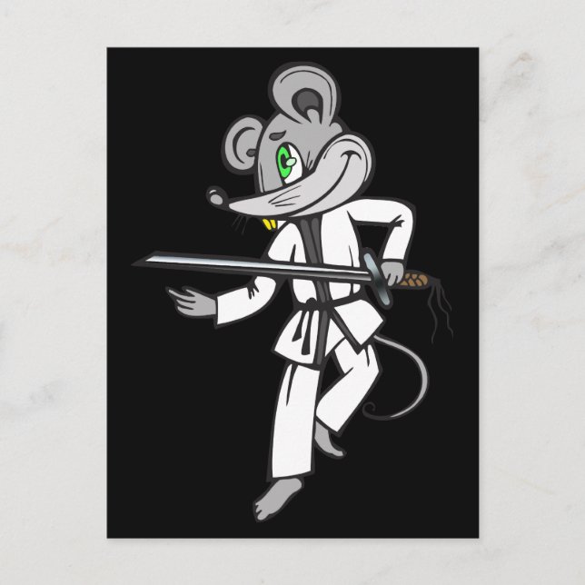 Carte Postale Mouse Martial Arts (Devant)