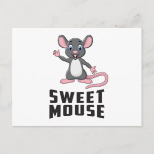 Carte Postale Mouse Rat Animal Cheese Love Pet Cute Funny Venin