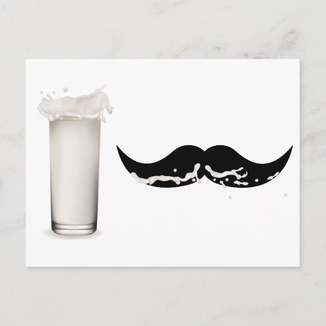Carte Postale Moustache de lait (Devant)