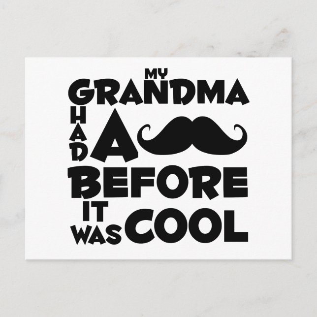 Carte Postale moustache grand-mère (Devant)