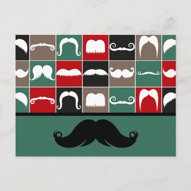 Carte Postale Moustache Handlebar tendance pour Fête des pères (Devant)