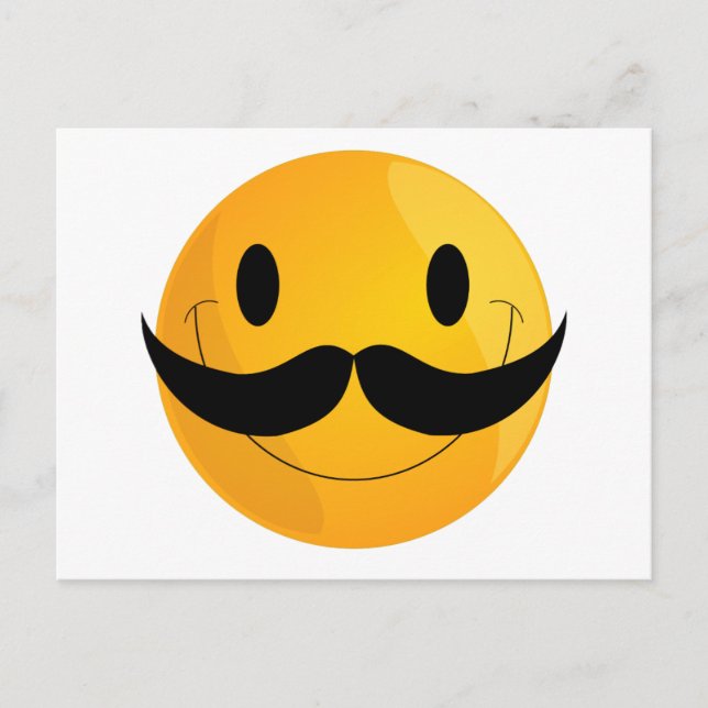 Carte Postale Moustache Happy Face Emoji (Devant)