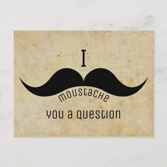 Carte Postale Moustache marrante (Devant)