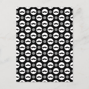 Carte Postale Moustache Pois