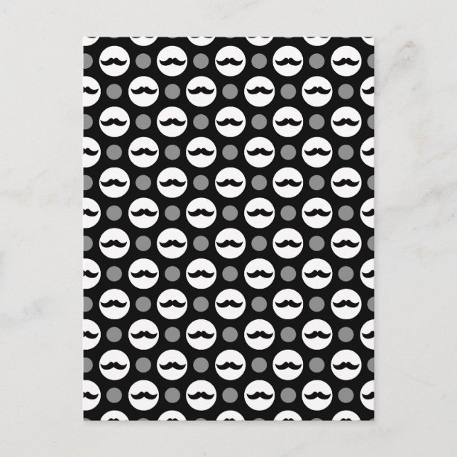 Carte Postale Moustache Pois (Devant)