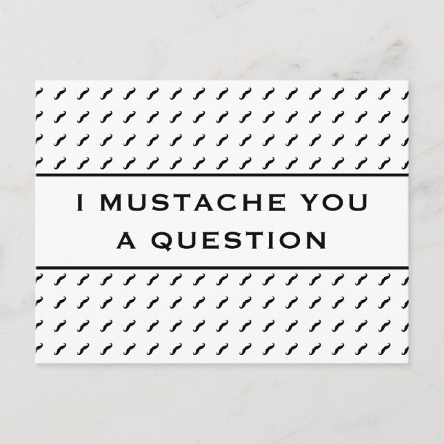 Carte Postale Moustache Vous Une Question Mood Stripe (Devant)