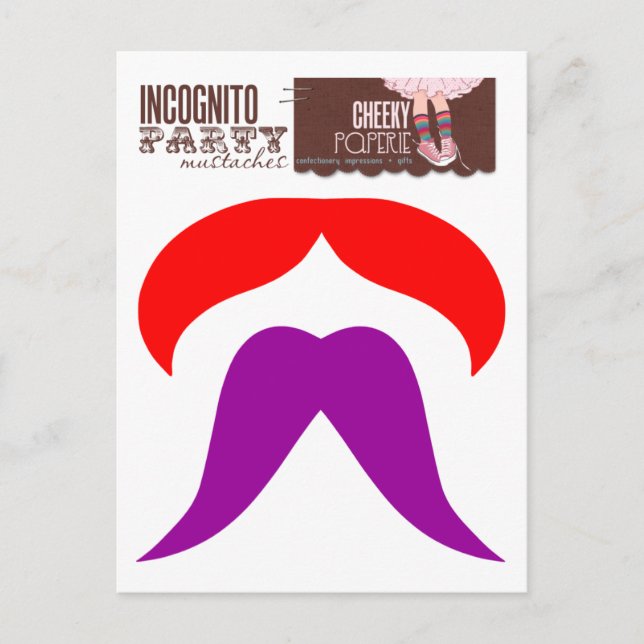Carte Postale Moustaches de fête incognito 2 (Devant)