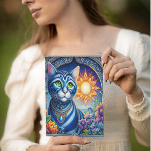 Carte Postale Moustaches de Lumière : Un Chat se Chauffe au Sole