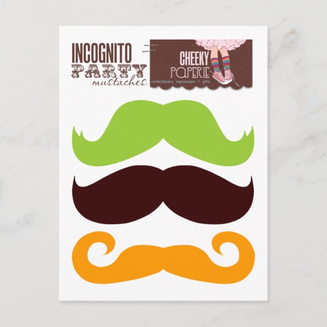Carte Postale Moustaches du parti Incognito 1 (Devant)