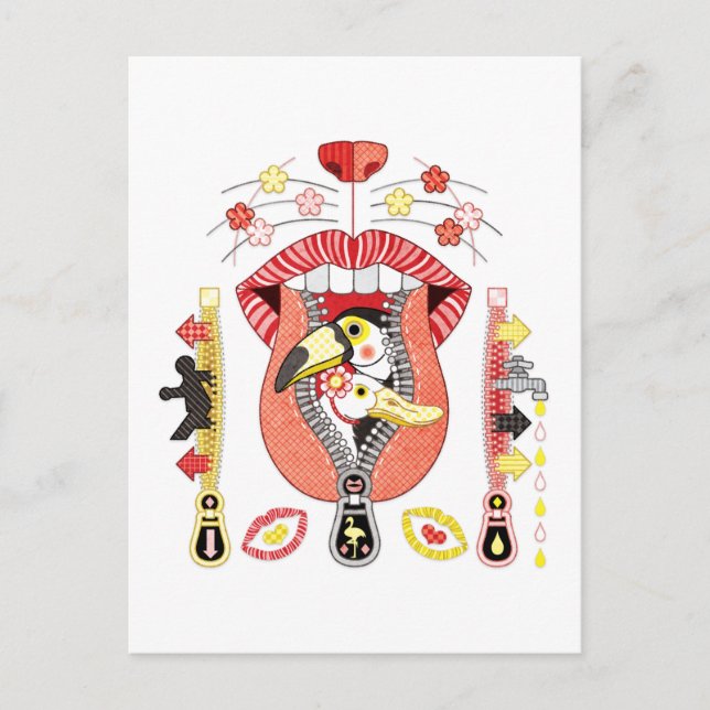 Carte Postale Mouth zipper exit and entrance (Devant)