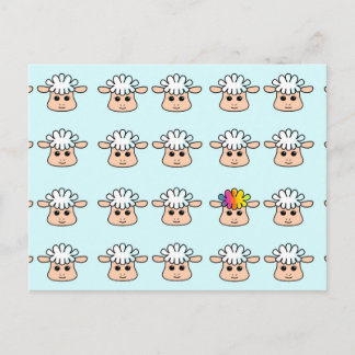 Carte Postale mouton arc-en-ciel