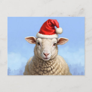 Carte Postale mouton de Noël mignon