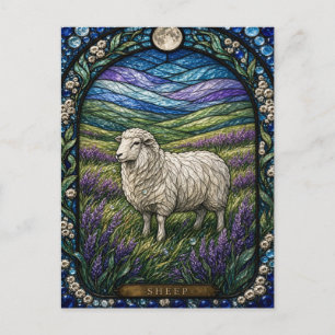 Carte Postale Mouton, Heather Bloom Verre Cathédrale