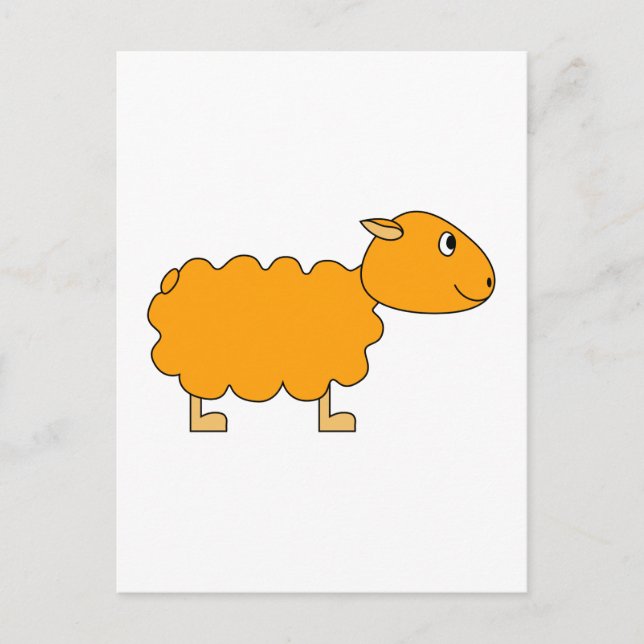 Carte Postale Mouton orange (Devant)