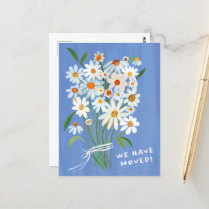 Carte Postale MOUVEMENT FAIRE-PART Cute Daisy Bouquet peint main