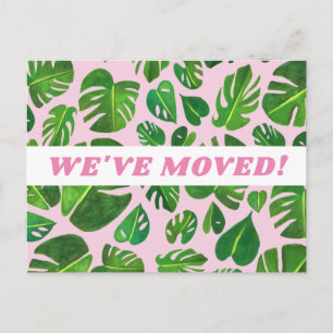 Carte Postale MOUVEMENT FAIRE-PART Monstera Feuille Aquarelle ro