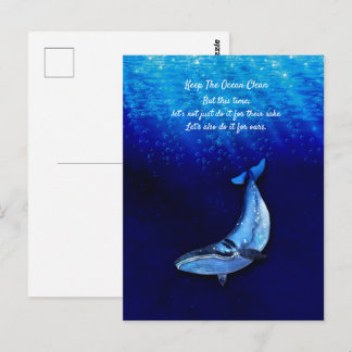 Carte Postale Mouvement vertical de la baleine scène vers le bas